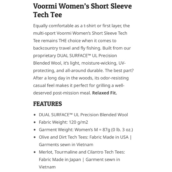 voormi women’s short sleeve tech tee in tourmaline - Picture 3 of 5